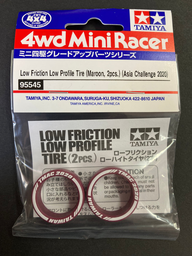 [95545] Low Friction Low Profile Tire (Maroon, 2 pcs.) (Asia Challenge 2020) ~ TMAC 2020 in Taiwan
