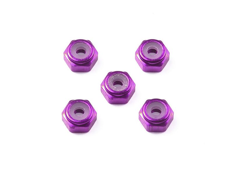 [95555] 2 mm Aluminum Lock Nut (Purple, 5 pcs.)