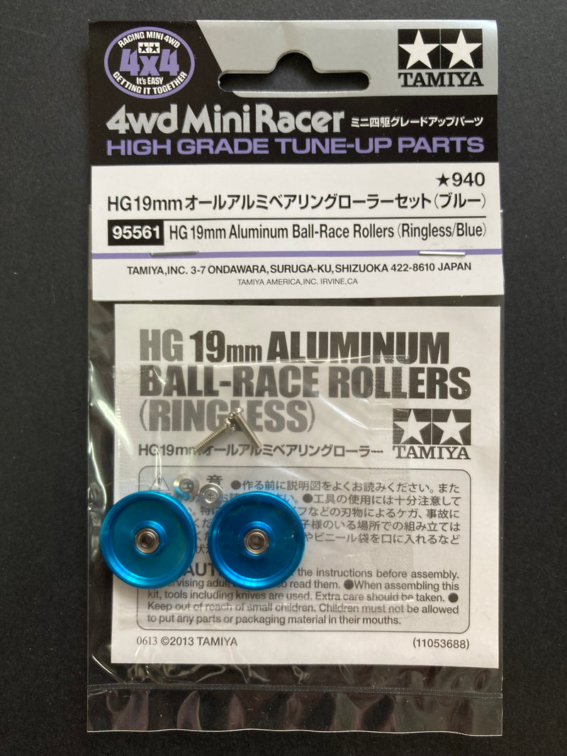 [95561] HG 19 mm Aluminum Ball-Race Rollers (Ringless/Blue)