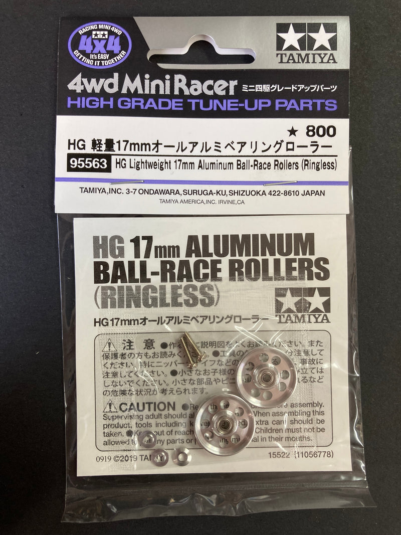 [95563] HG Lightweight 17 mm Aluminium Ball-Race Rollers (Ringless)