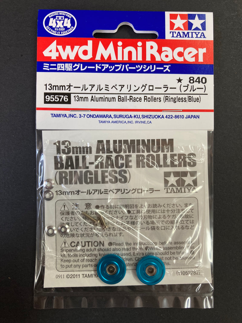 [95576] 13 mm Aluminum Ball-Race Rollers (Ringless/Blue)