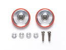 [95580] 17 mm Aluminium Ball-Race Rollers (Dish Type) w/Plastic Rings (Red)