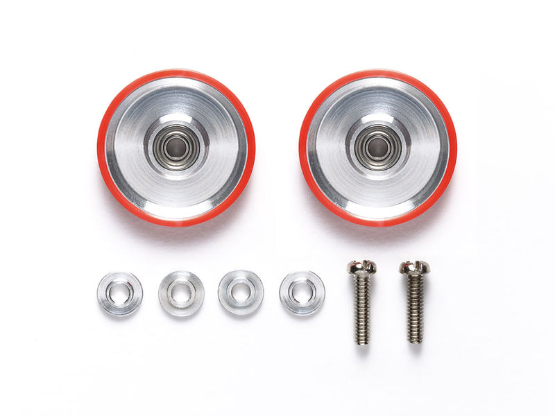 [95580] 17 mm Aluminium Ball-Race Rollers (Dish Type) w/Plastic Rings (Red)