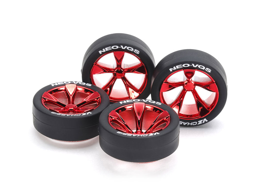 95592] Super Hard Low-Profile Tire & Red Plated 5-Spoke