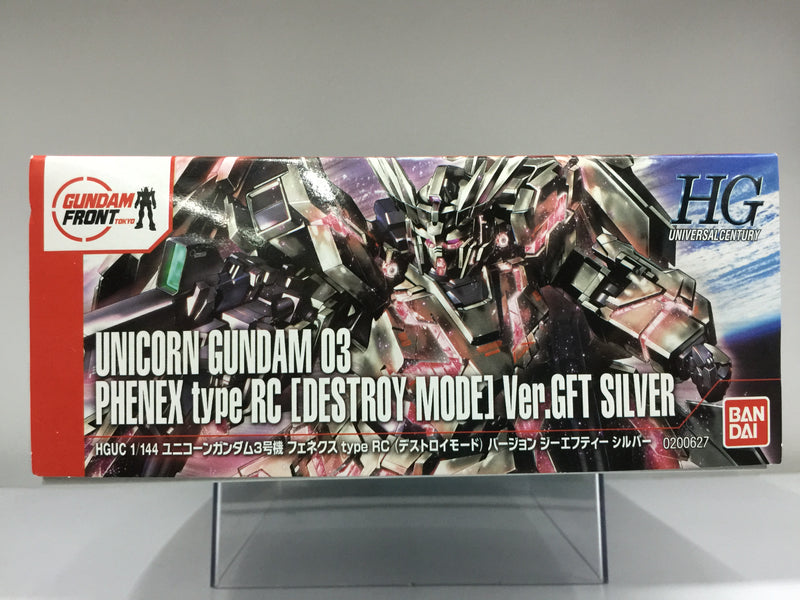Gundam Front Tokyo HGUC 1/144 RX-0 Unicorn Gundam 03 Phenex Type RC [Destory Mode] Ver. GFT Silver