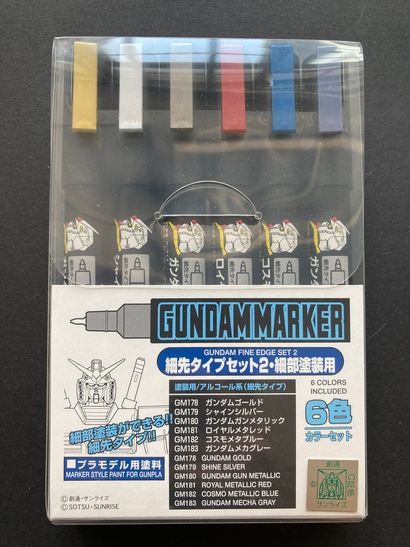 Gundam Marker ~ Gundam Fine Edge Set 2 [細先型套組，細部塗裝專用 - 2號]