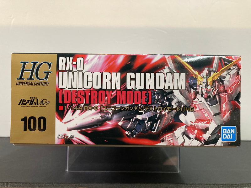 HGUC 1/144 No. 100 RX-0 Unicorn Gundam (Destroy Mode) Full Psycho-Frame Prototype Mobile Suit