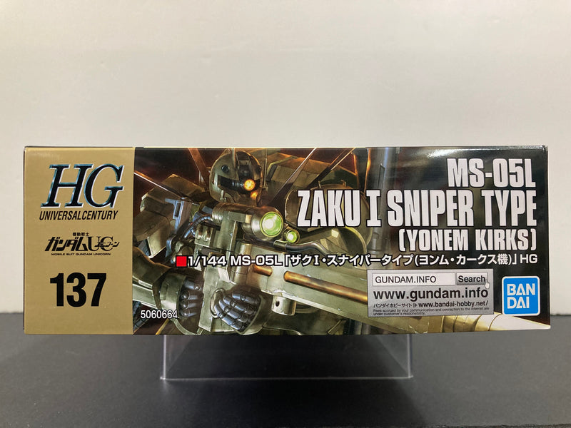 HGUC 1/144 No. 137 MS-05L Zaku I Sniper Type (Yonem Kirks) Principality of Zeon Mass-Produced Mobile Suit Sniper Use