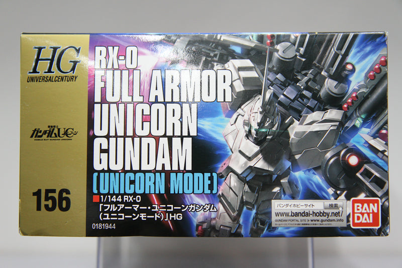 HGUC 1/144 No. 156 RX-0 Full Armor Unicorn Gundam (Unicorn Mode) Full Psycho-Frame Prototype Mobile Suit