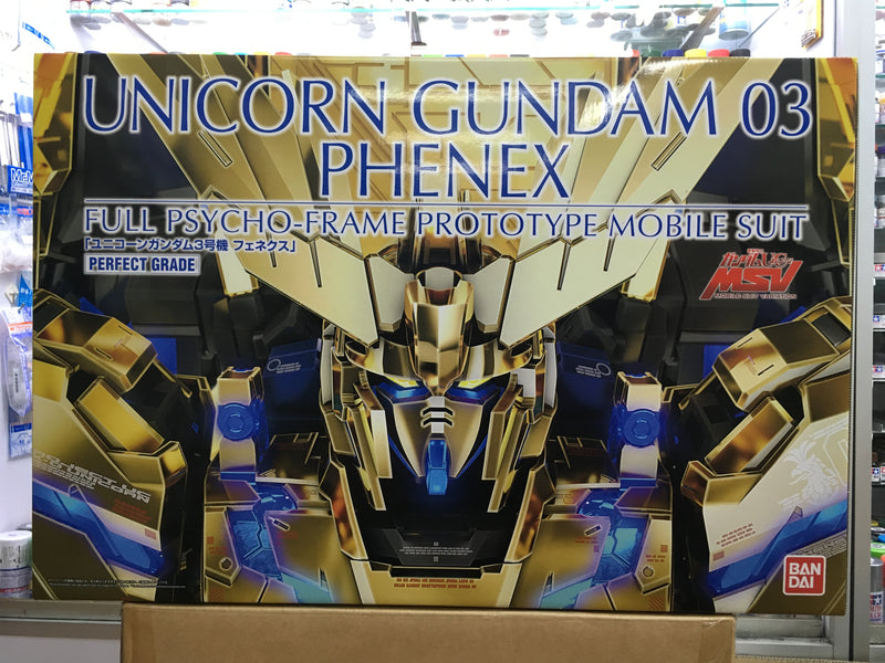 PG 1/60 RX-0 Unicorn Gundam 03 Phenex Full Psycho-Frame Prototype Mobile Suit