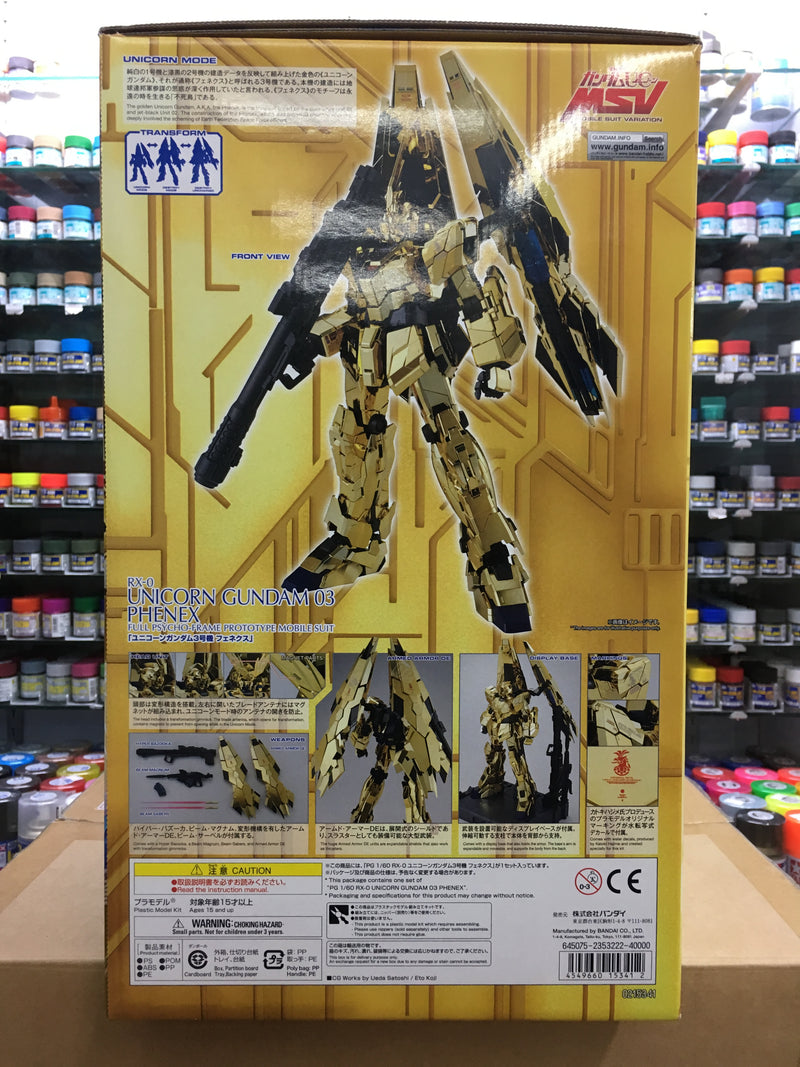 PG 1/60 RX-0 Unicorn Gundam 03 Phenex Full Psycho-Frame Prototype Mobile Suit