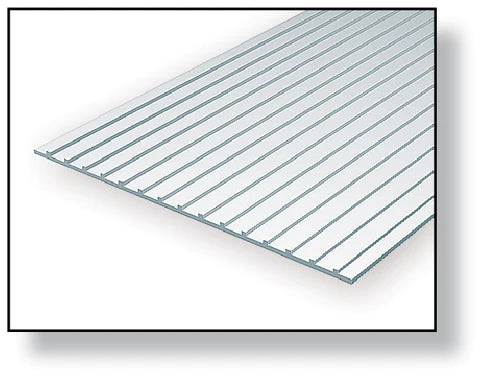 1.0 mm Opaque White Thick Polystyrene Metal Style Roofing Sheets (Standing Seam Roof) 15 cm x 30 cm 聚苯乙烯直立接縫屋面頂板