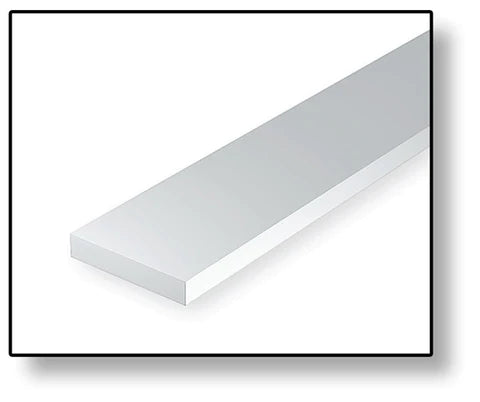 35 cm Opaque White Scale Strip Polystyrene HO Scale 3.5 mm = 1'0 (1:87 火車模型比例) 聚苯乙烯條