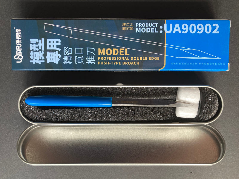 Professional Stainless Steel Double Edge Engraver 模型專用精密寬口推刀 UA90902