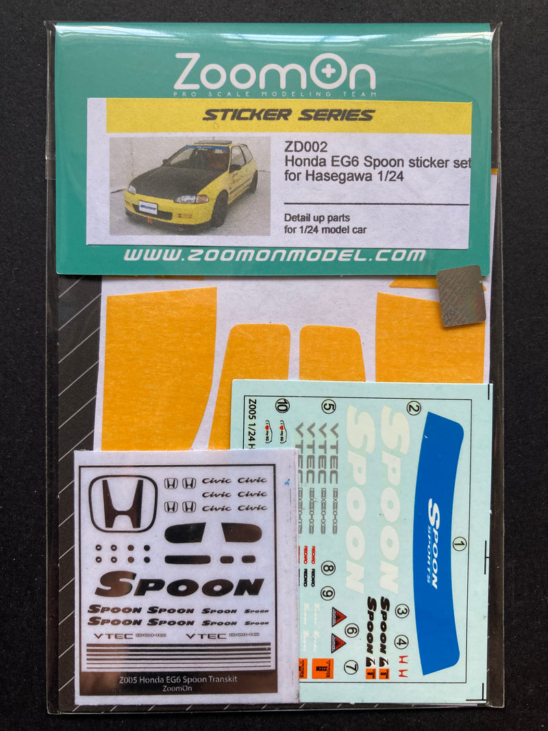 1/24 Scale Kit: Honda Civic EG6 Spoon Sports Sticker Set ZD002