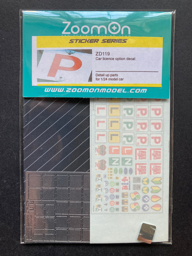 1/24 Scale Kit: Hong Kong & JDM Car Licence Plates & Sticker Set ZD119