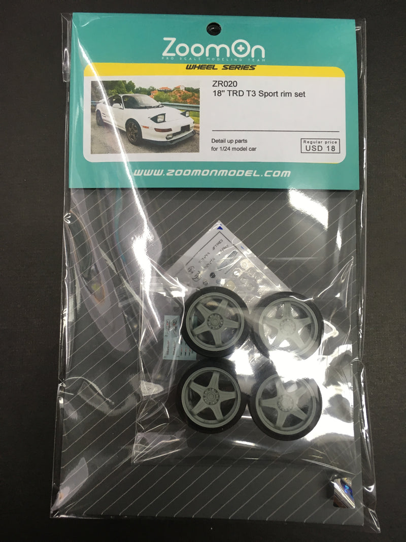 1/24 Scale Kit: TRD Sports T3 18" Wheel & Tyres Set ZR020