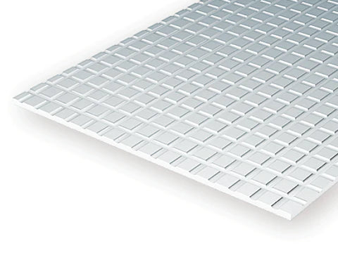 1.0 mm Opaque White Thick Polystyrene Sidewalk Sheets 15 cm x 30 cm 聚苯乙烯行人道路面板 (方形磚瓦)